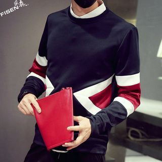 Fisen Colour Block Long-Sleeve Pullover