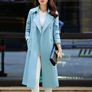 SEYLOS Double-Breasted Trench Coat with Sash