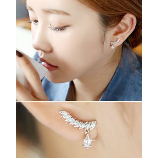 Miss21 Korea Rhinestone Teardrop Earrings