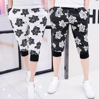 Bay Go Mall Floral Print Cropped Pants