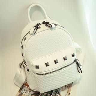 Crystal Studded Woven Backpack
