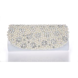 Glam Cham Embellished Faux Pearl Clutch