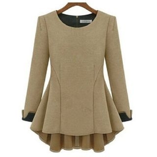 Oaksa Long-Sleeve Peplum Top