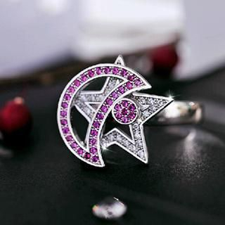 Mbox Jewelry CZ Moon Star Ring