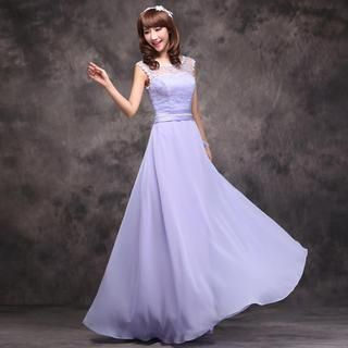 Luxury Style Sleeveless A-Line Evening Gown