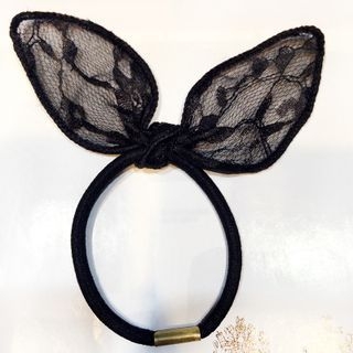 Gold Beam Lace Bow Hair Tie