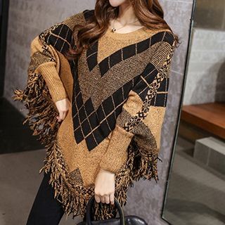 Emeline Dolman-Sleeve Pattern Sweater