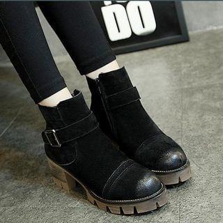 Dollvogo Block Heel Platform Ankle Boots