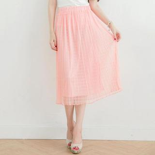 Tokyo Fashion Check Chiffon Midi Skirt