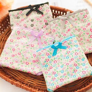 Saacheer Lace-Trim Floral Print Panties