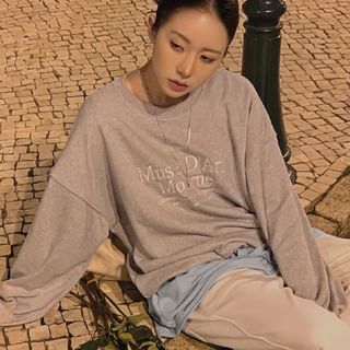 Letter Embroidery Sweatshirt
