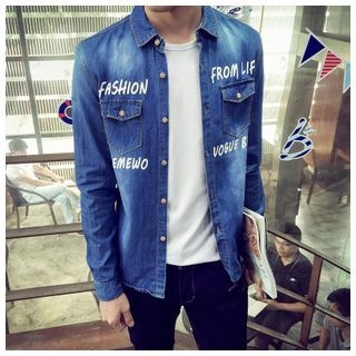 Danjieshi Lettering Denim Shirt