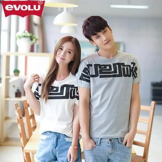 Evolu Couple Short-Sleeve Print T-Shirt