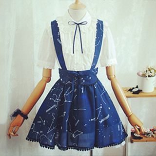 Tanaka Print Frilled A-Line Skirt