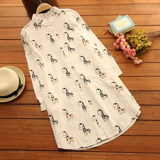 Viana Smile Maternity Giraffe Shirt Dress