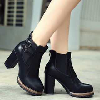 Zandy Shoes High-Heel Buckled Ankle Boots