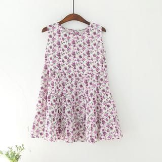 JVL Sleeveless Floral Tiered Top