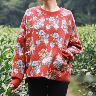 YR Fashion Floral Quilted Pullover