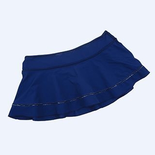 Aqua Wave Stripe Ruffle Swim Skirt