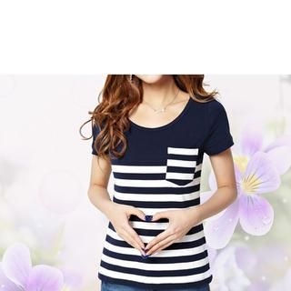 Zyote Short-Sleeve Striped Panel T-Shirt