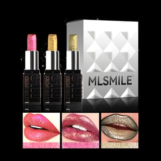 Mlsmile - Set Of 3: Diamond Glitter Lipstick Set - B #Set B