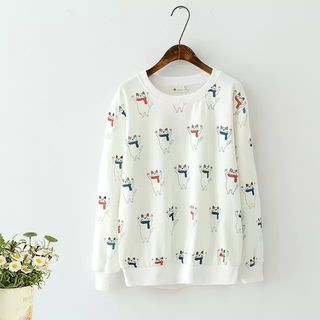Aigan Cat-Print Sweatshirt