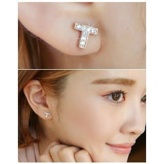 Miss21 Korea Lettering Stud Earrings