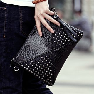 BagBuzz Studded Panel Clutch