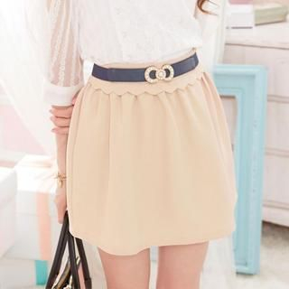 Tokyo Fashion Scalloped-Waist A-Line Skirt
