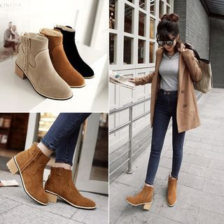 Colorful Shoes Block Heel Short Boots