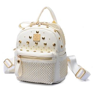 LineShow Studded Faux Leather Backpack
