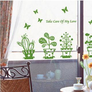 LESIGN Cactus & Plant Print Wall Sticker