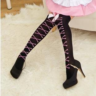 Cosgirl Bow-Accent Knee-High Stockings