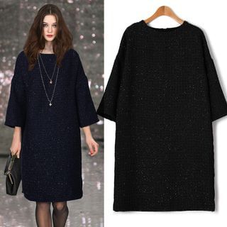 ifzen 3/4-Sleeve Textured Dress