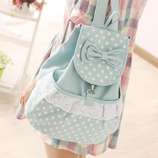 Canvas Love Bow-Accent & Polka Dot Canvas Backpack