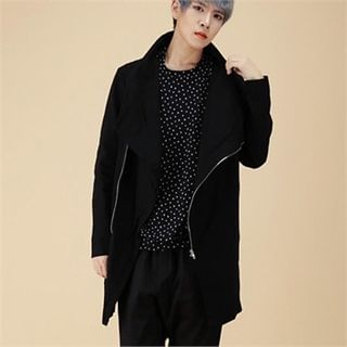 THE COVER Asymmetric Zip-Up Long Jacket