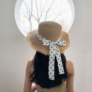 Figure | Straw | Polka | Dot | Hat