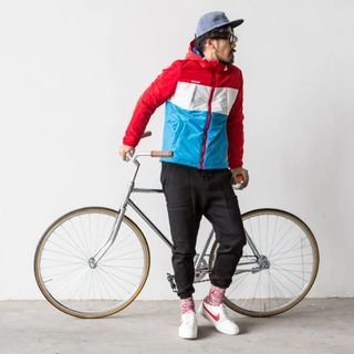 YIDESIMPLE Color-Block Hooded Light Jacket