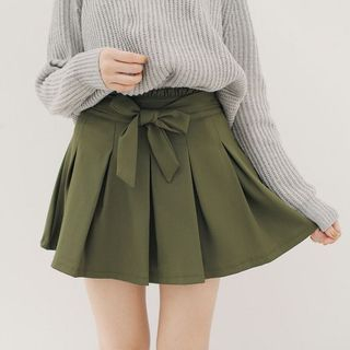 Tokyo Fashion Bow Waist Pleated Skirt