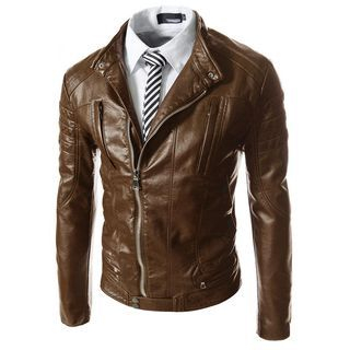 Bay Go Mall Faux Leather Biker Jacket