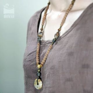 Zeno Stone Wooden Beaded Necklace