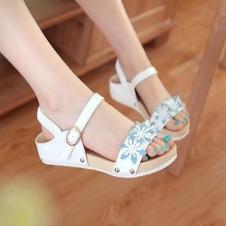 Pretty in Boots Flower Accent Sandals