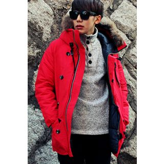 Ohkkage Faux-Fur Trim Hooded Padding Jacket