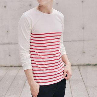 SeventyAge Stripe Long-Sleeve T-shirt