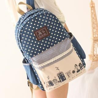 Canvas Love Print Canvas Backpack