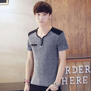 JVR Short-Sleeve Zip Panel T-Shirt