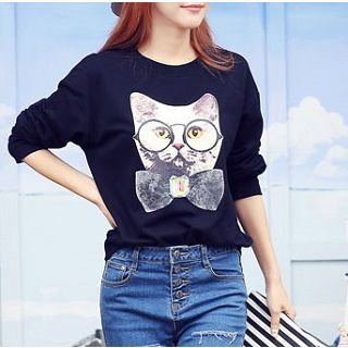 Everose Cat Print Pullover