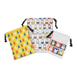 Miffy 70th History Drawstring Pouch (Set of 3) L/W180&Atilde;H230mm, M/W150&Atilde;H190mm, S/W120&Atilde;H150mm