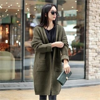 Jcstyle Open-Front Long Cardigan