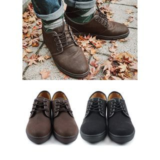 JOGUNSHOP Hidden-Heel Faux-Leather Sneakers
